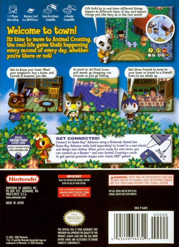 Back Cover for Animal Crossing (GameCube)