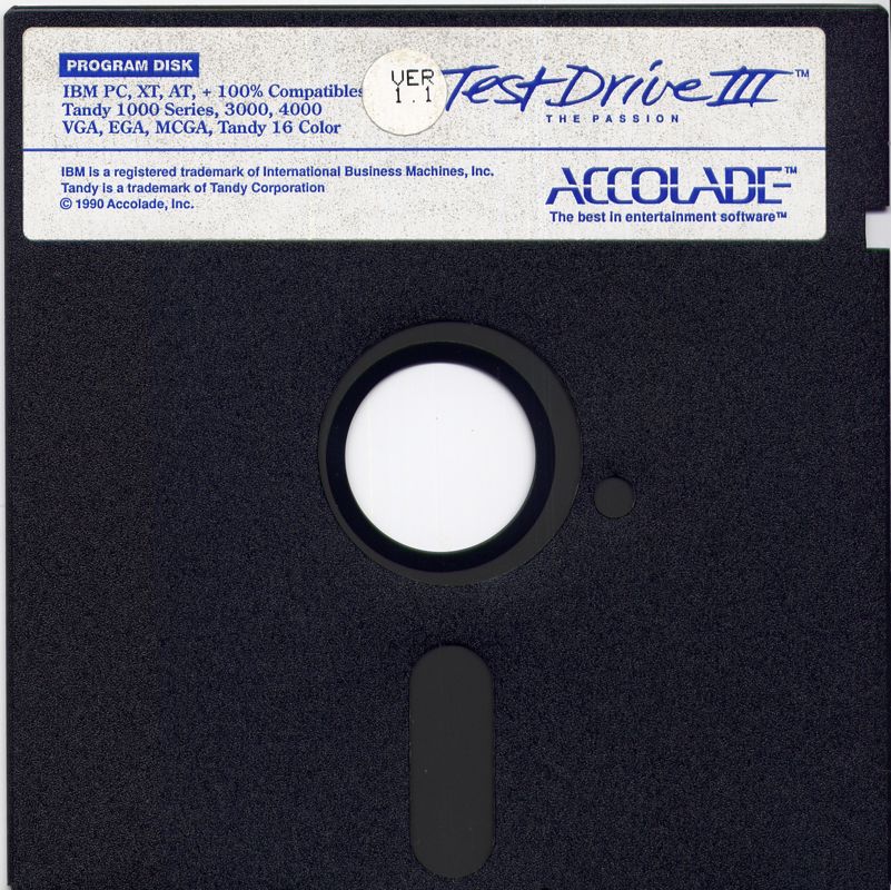 Media for Max Pak (DOS) (5.25" disk release): Test Drive 3 5.25" Disk 1/3