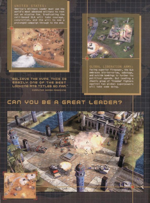 Inside Cover for Command & Conquer: Generals (Windows) (USA Front): Right Flap