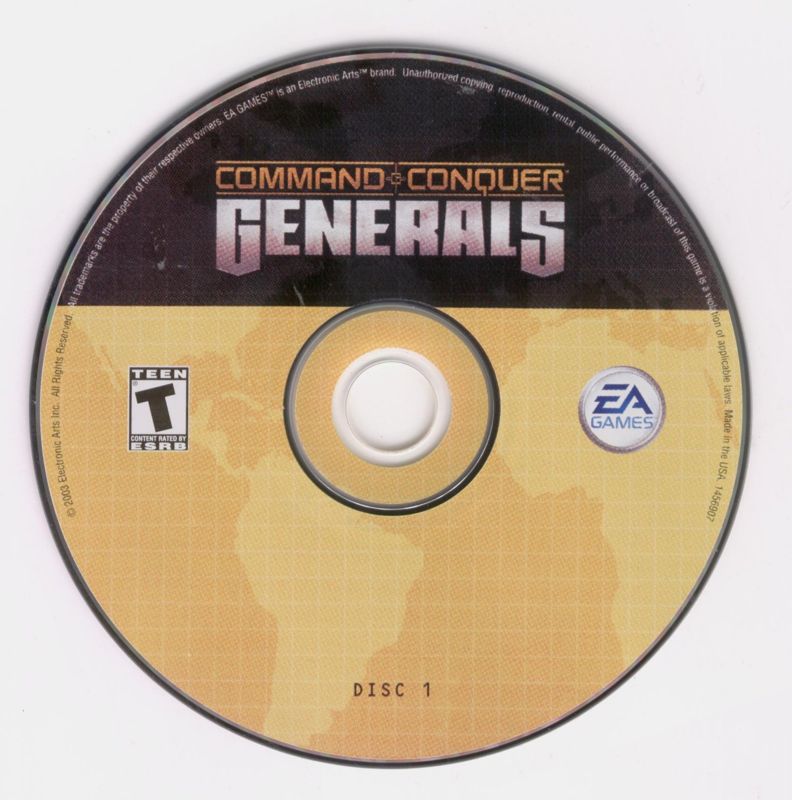 Media for Command & Conquer: Generals (Windows) (USA Front): Disc 1