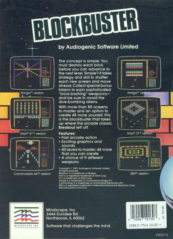 Back Cover for Blockbuster (DOS)