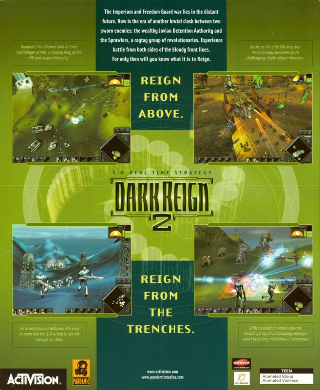 Back Cover for Dark Reign 2 (Windows)