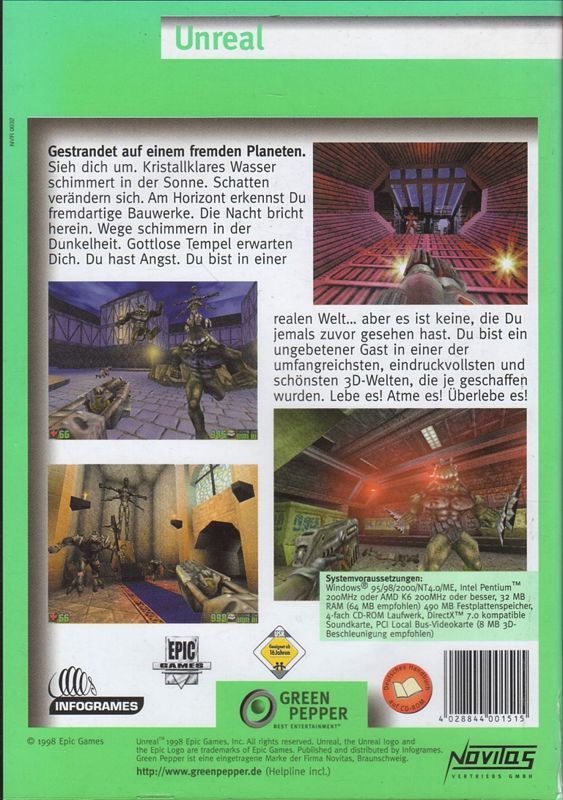 Back Cover for Unreal (Windows) (Green Pepper release (#91))