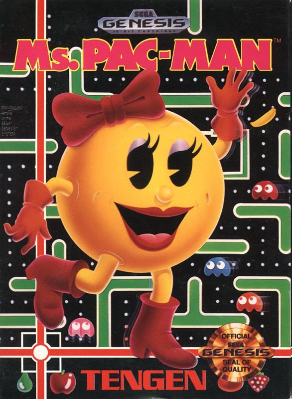 Front Cover for Ms. Pac-Man (Genesis) ("Made in U.S.A." release)