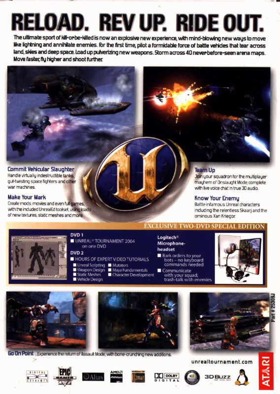 Back Cover for Unreal Tournament 2004 (DVD Special Edition) (Linux and Windows)