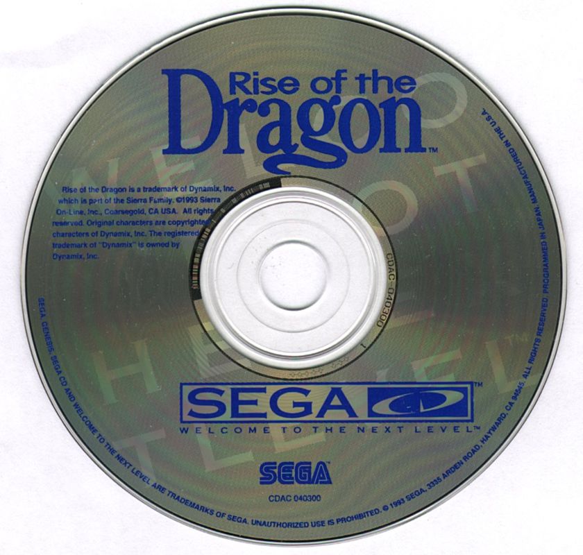 Media for Rise of the Dragon (SEGA CD)