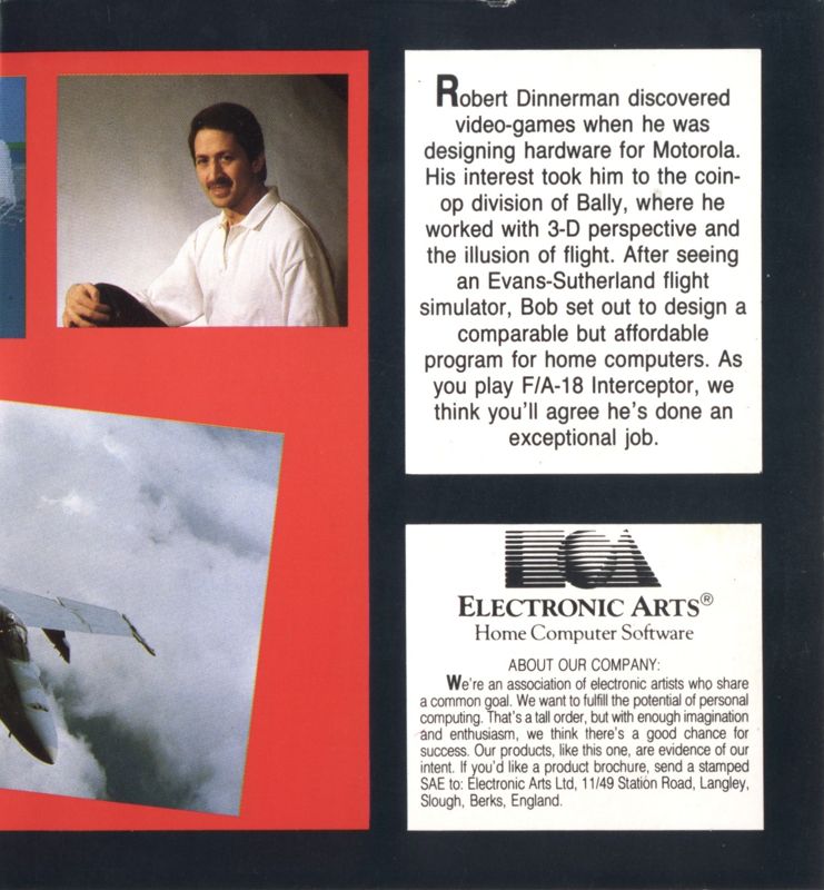 Inside Cover for F/A-18 Interceptor (Amiga)