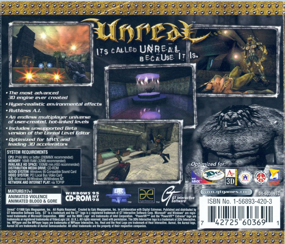 Other for Unreal (Windows): Jewel Case - Back