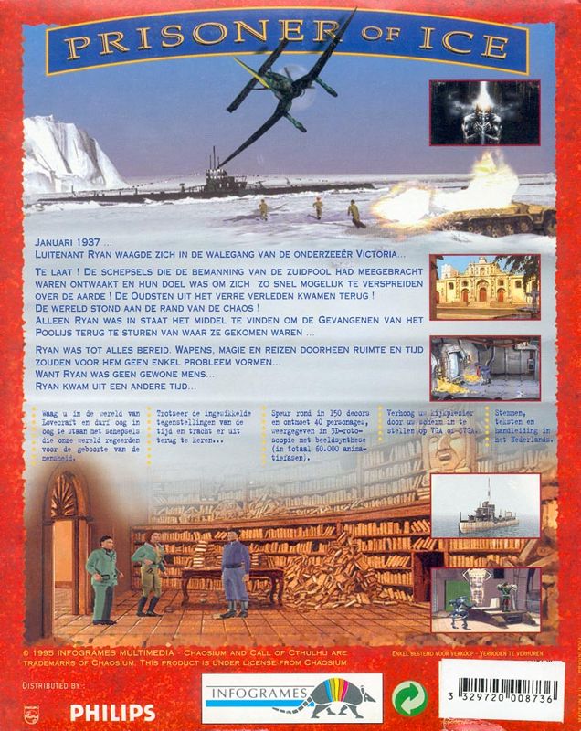 Back Cover for Prisoner of Ice (DOS)