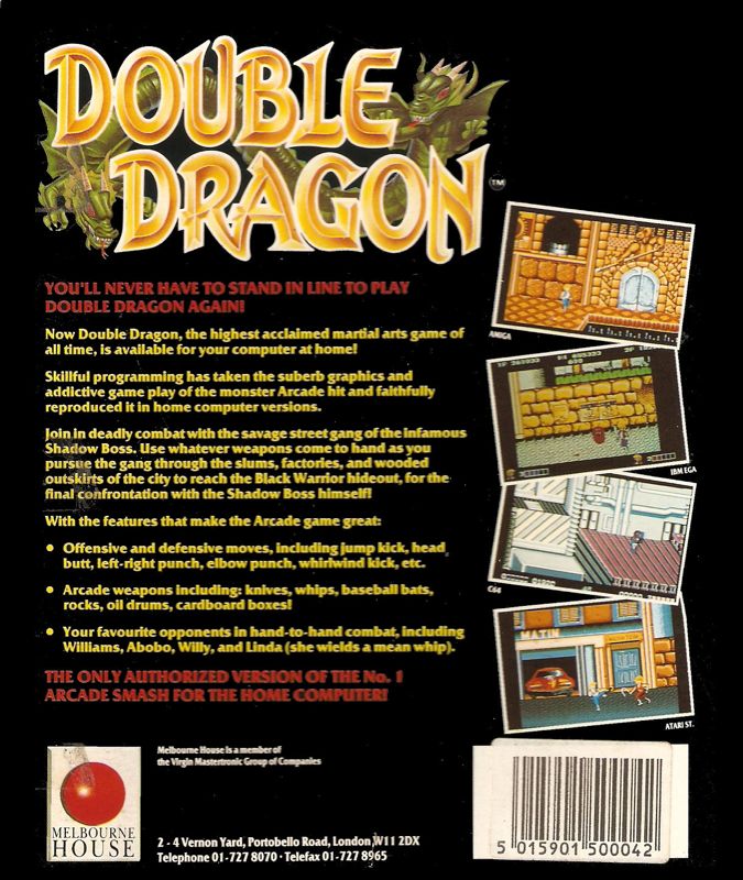 Double Dragon cover or packaging material MobyGames