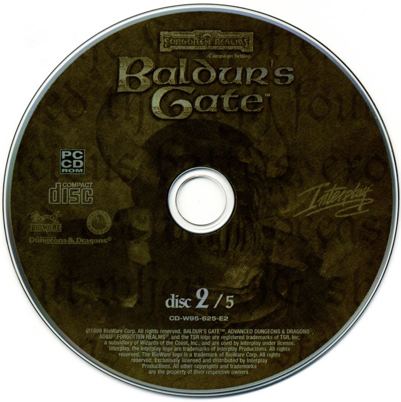 Media for Planescape: Torment / Baldur's Gate / Fallout 2 (Windows): Baldur's Gate - Disc 2