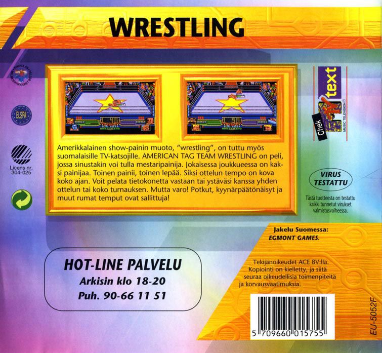 Back Cover for American Tag-Team Wrestling (Amiga) (Euro Power Pack Release)