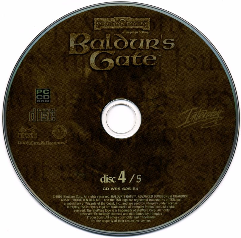 Media for Planescape: Torment / Baldur's Gate / Fallout 2 (Windows): Baldur's Gate - Disc 4