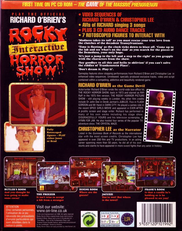 Back Cover for Rocky Interactive Horror Show (Windows)
