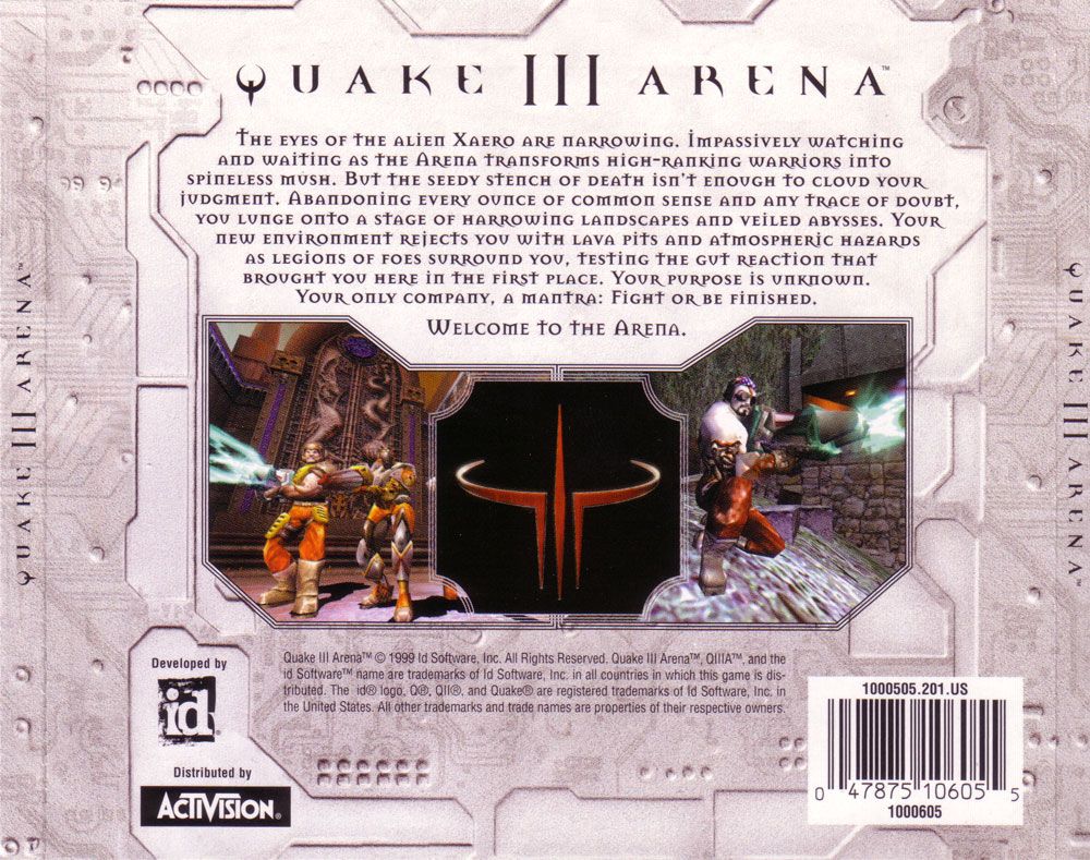 Other for Quake III: Arena (Windows): Jewel Case - Back