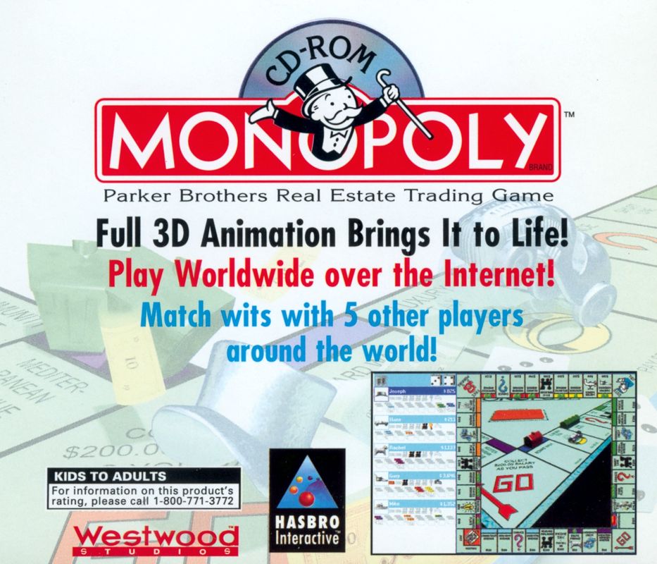 Other for Monopoly (Windows and Windows 3.x): Jewel Case - Back