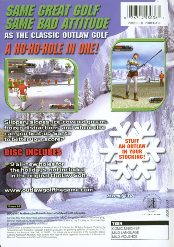 Back Cover for Outlaw Golf: Holiday Golf (Xbox)