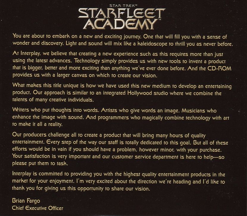Other for Star Trek: Starfleet Academy (Windows): Cardboard Case - Inside