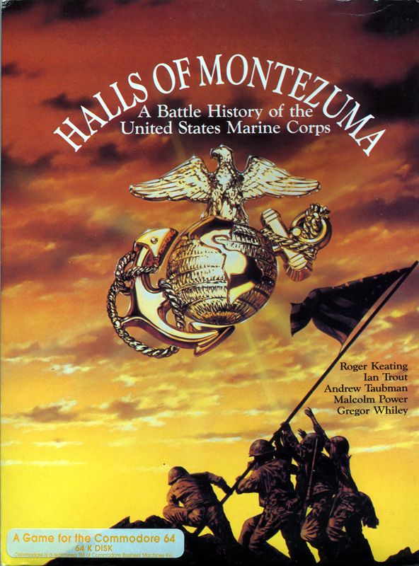 Front Cover for Halls of Montezuma: A Battle History of the United States Marine Corps (Commodore 64)