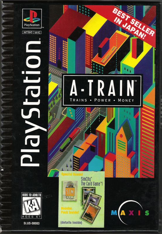 Front Cover for A-Train (PlayStation) (With Sim City card game sticker)