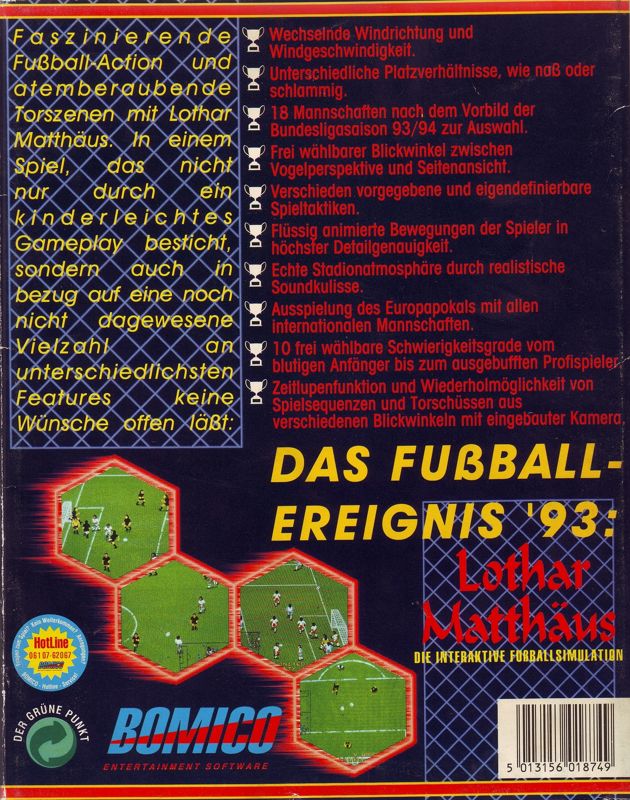 Back Cover for European Champions (Amiga)