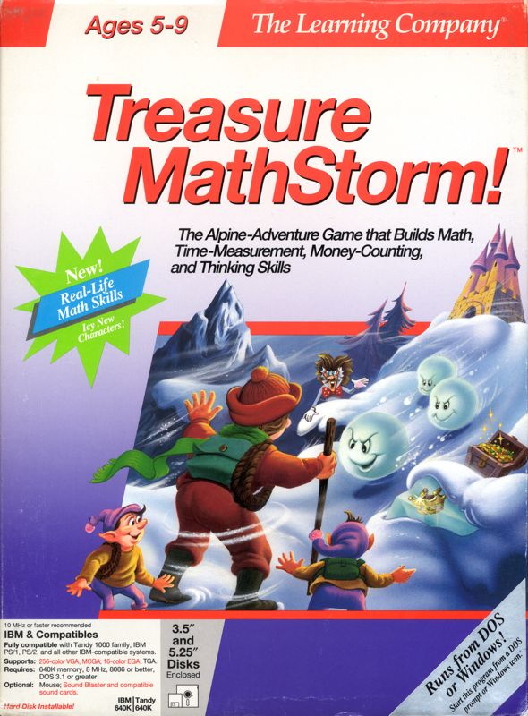 Front Cover for Treasure MathStorm! (DOS) (Version 1.0 (5.25" floppy disk release))