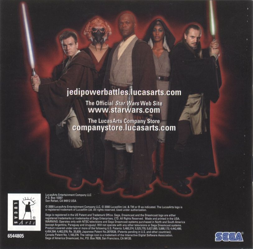 Inside Cover for Star Wars: Episode I - Jedi Power Battles (Dreamcast): Left Side