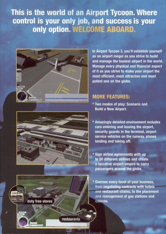 Back Cover for Airport Tycoon 3 (Windows)