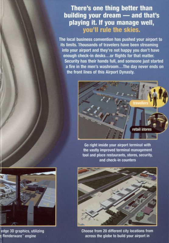 Inside Cover for Airport Tycoon 3 (Windows): Right