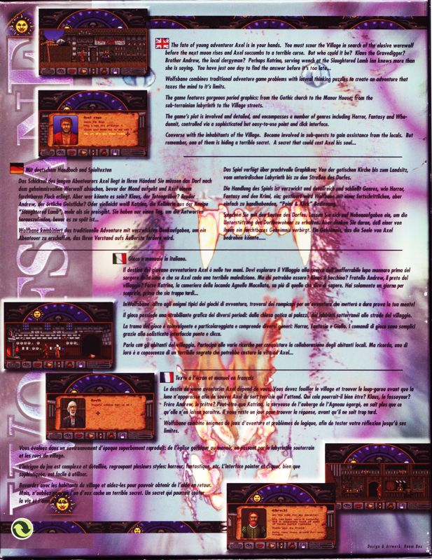 Back Cover for Wolfsbane (DOS)