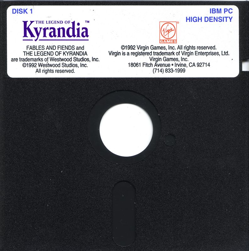 Media for Fables & Fiends: The Legend of Kyrandia - Book One (DOS) (5.25" Disk release)
