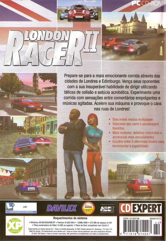 Back Cover for London Racer II (Windows) (GAMEinBOX year 2 - number 2 covermount)