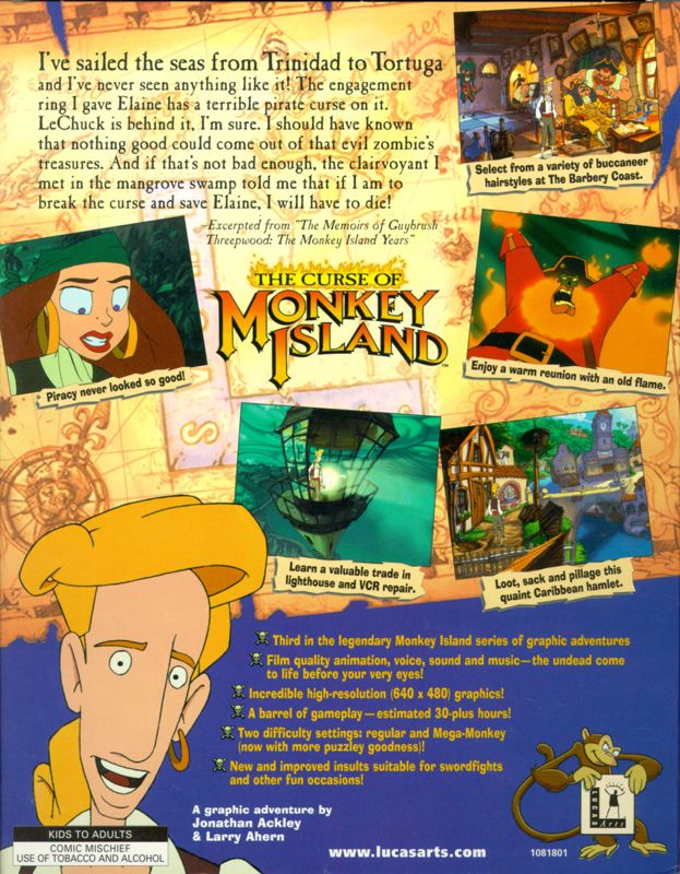 Back Cover for The Curse of Monkey Island (Windows)
