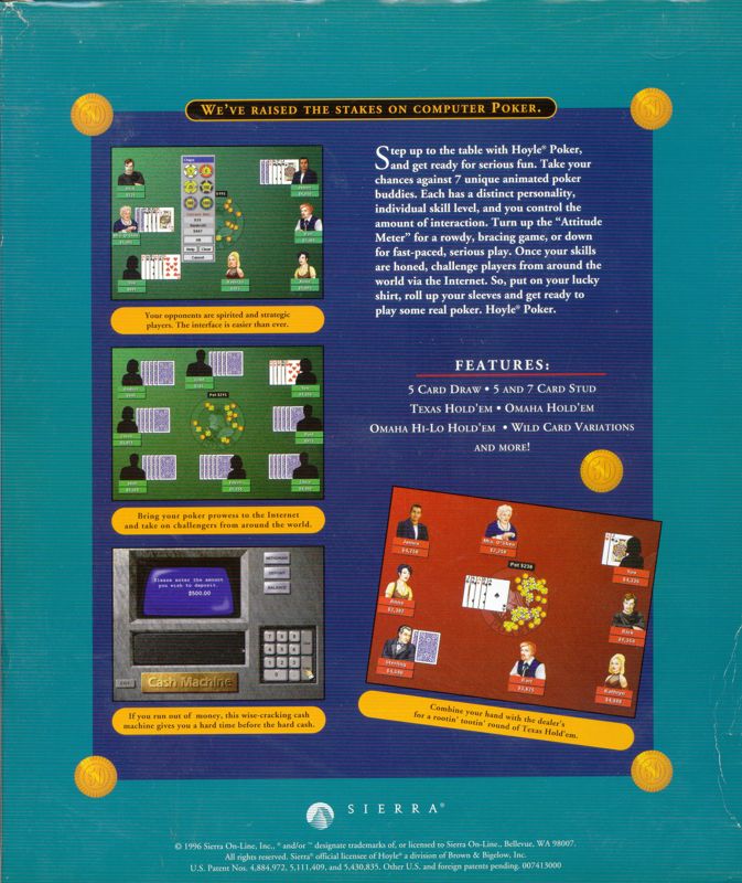 Back Cover for Hoyle Poker (Windows and Windows 3.x)