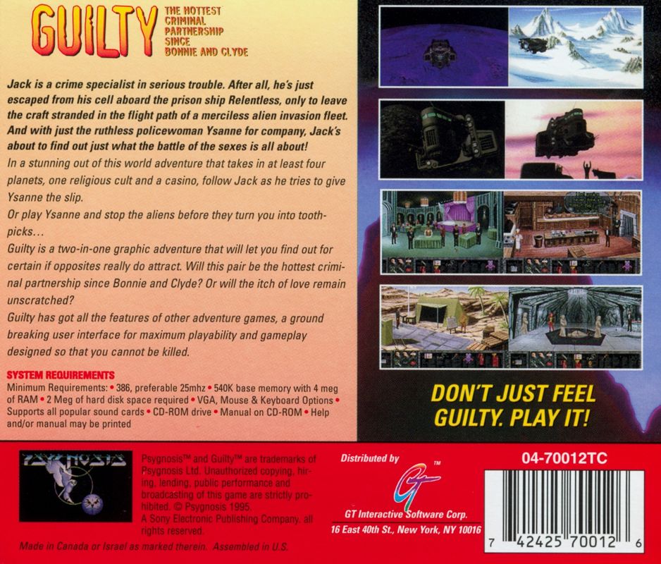 Other for Guilty (DOS) (CD-ROM Edition): Jewel Case - Back