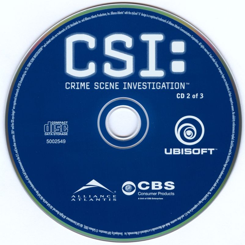 Media for CSI: Crime Scene Investigation (Windows) (Ubisoft eXclusive release): Disc 2