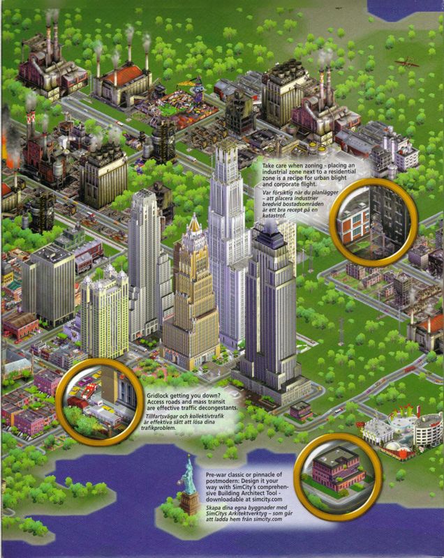 Inside Cover for SimCity 3000 (Windows): Right Flap