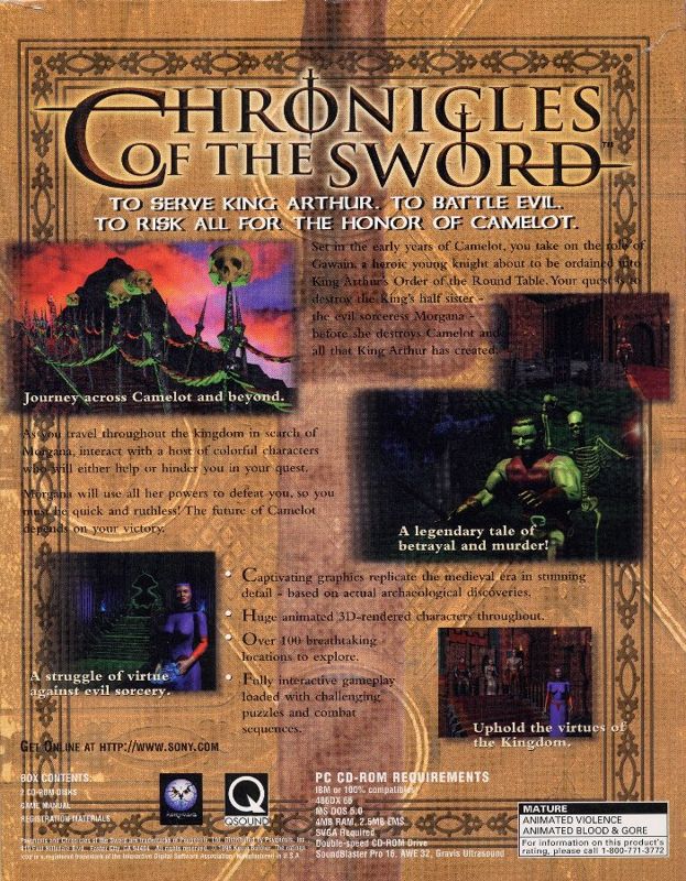 Back Cover for Chronicles of the Sword (DOS)