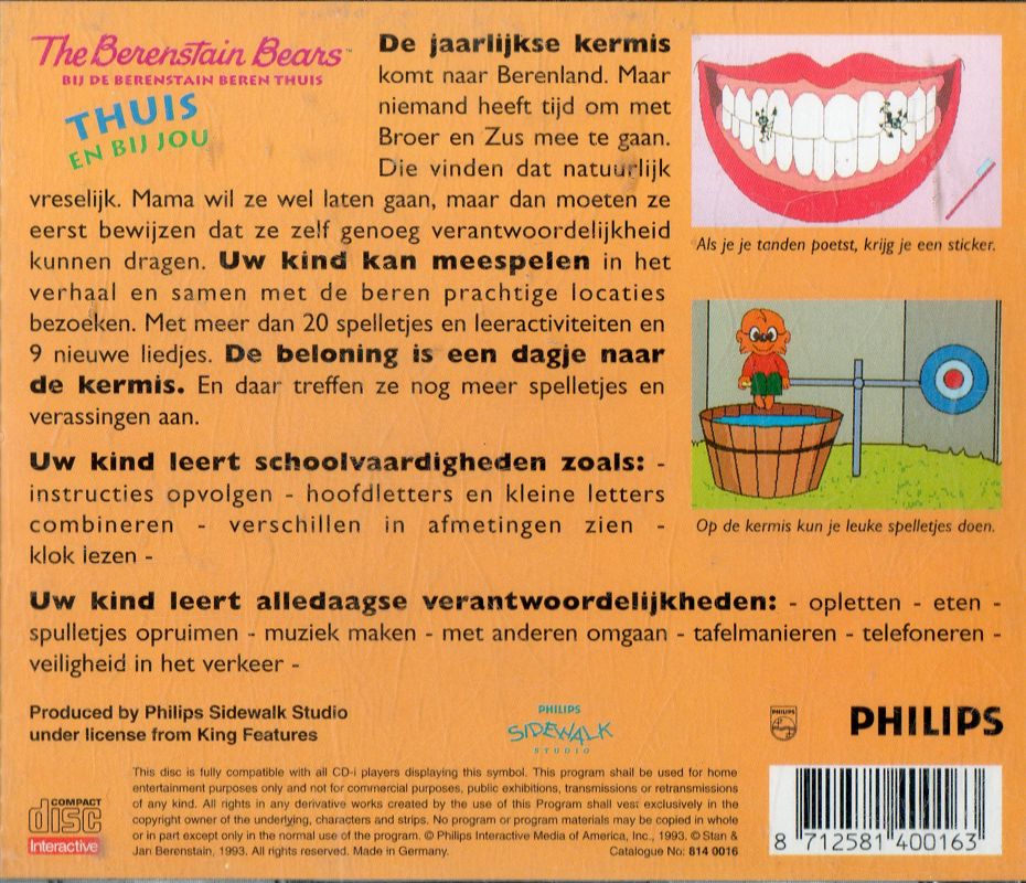 Back Cover for The Berenstain Bears: On Their Own (CD-i)