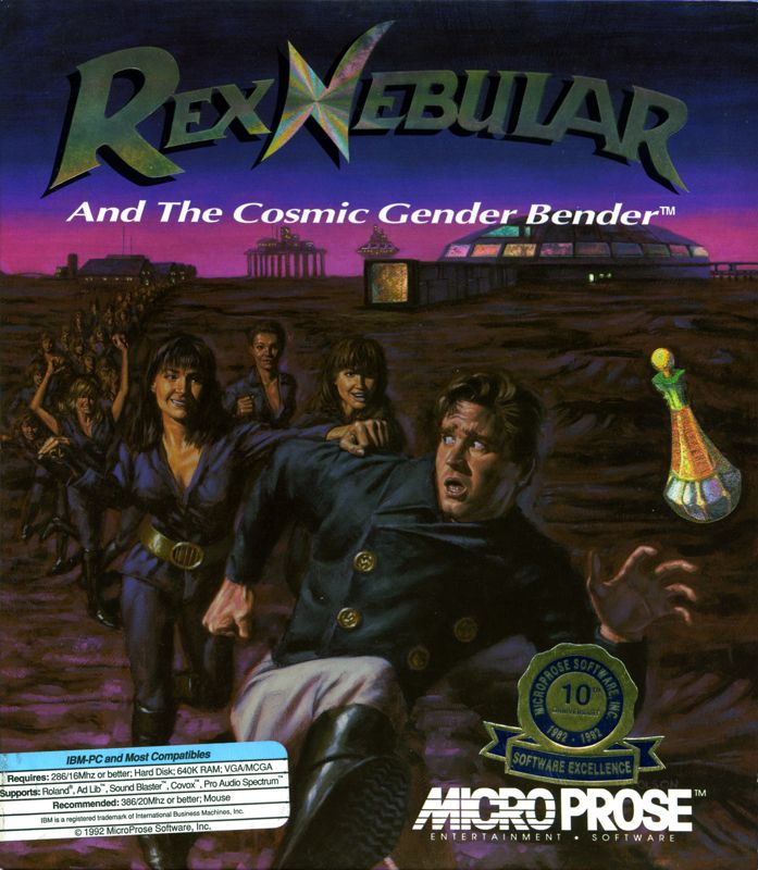 Front Cover for Rex Nebular and the Cosmic Gender Bender (DOS) (3.5" disk version)