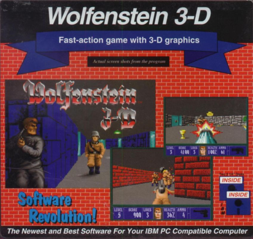 Front Cover for Wolfenstein 3D (DOS) (Software Revolution)