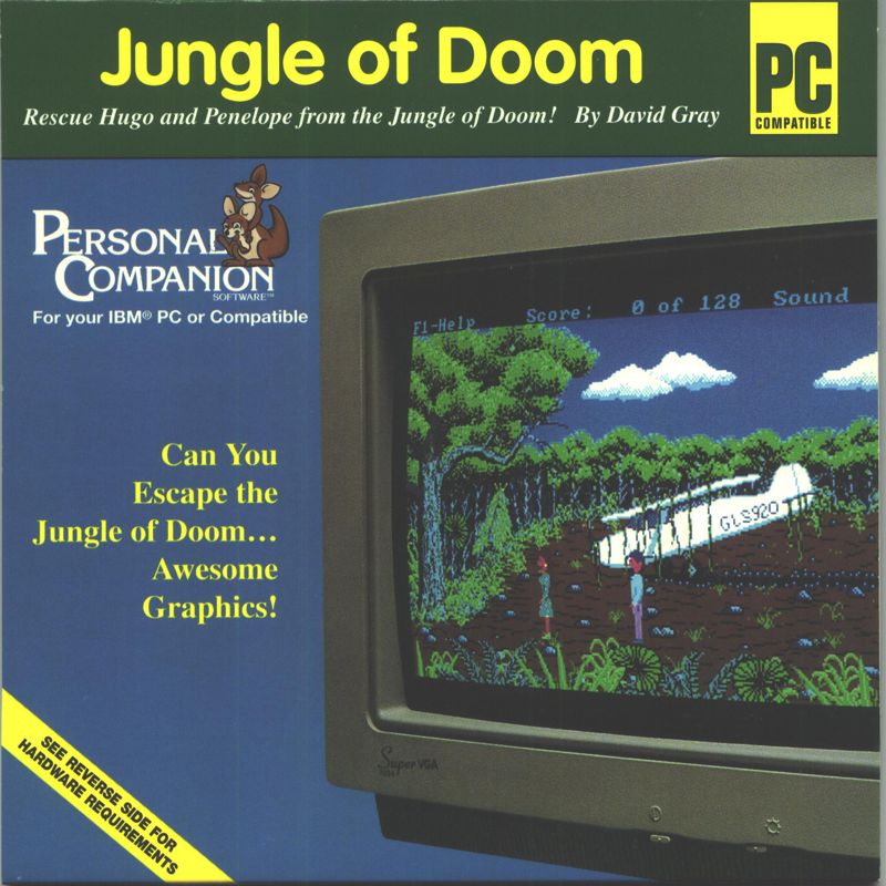 Front Cover for Hugo III: Jungle of Doom (DOS) (Personal Companion Full Version Floppy Release)