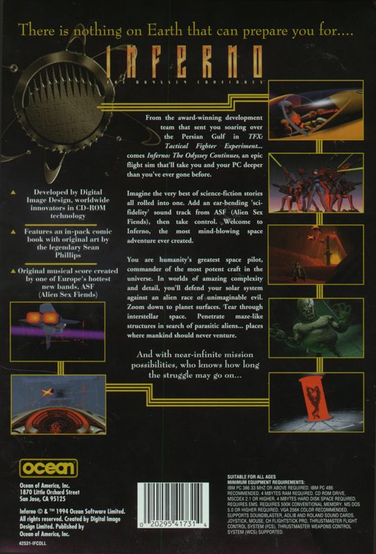 Back Cover for Inferno (DOS) (Tin canister)