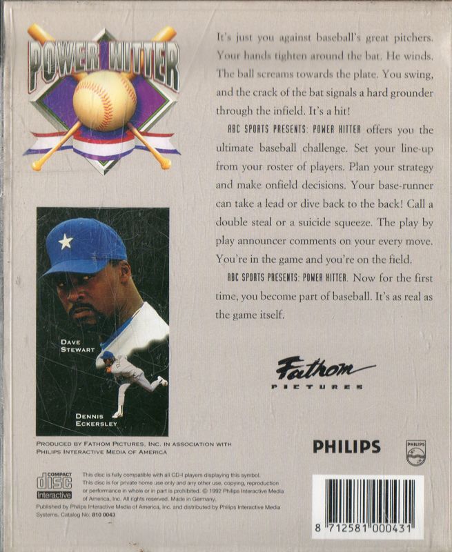 Back Cover for ABC Sports Presents: Power Hitter (CD-i)