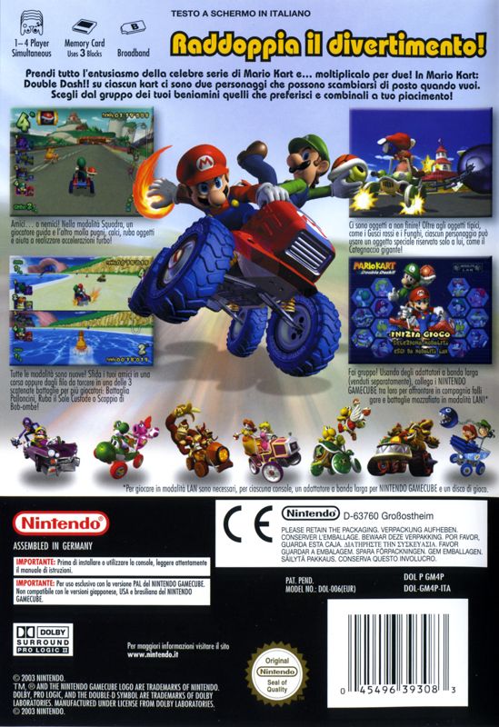 Back Cover for Mario Kart: Double Dash!! (GameCube) (GameCube Bundle)