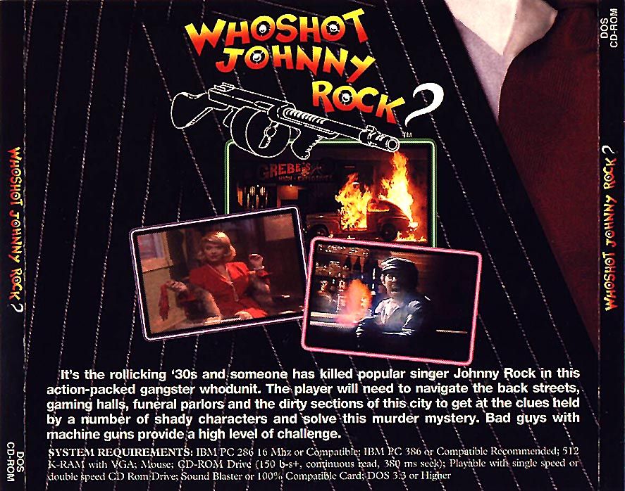 Other for Who Shot Johnny Rock? (DOS): Jewel Case - Back