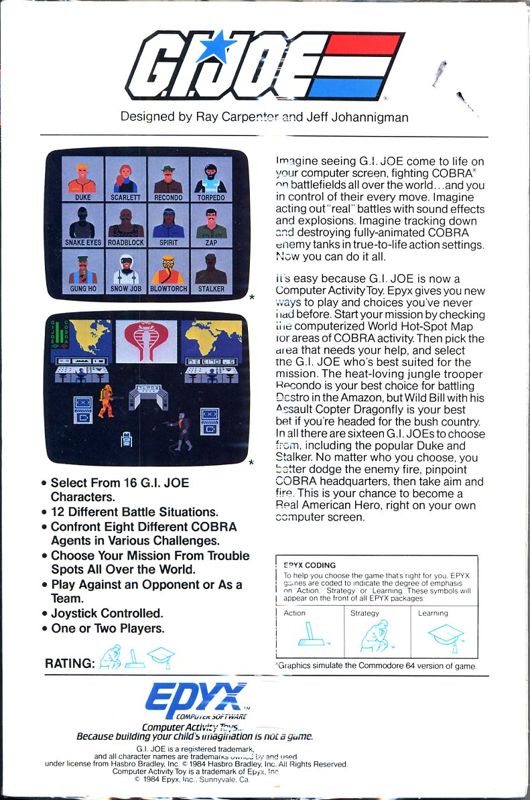 Back Cover for G.I. Joe: A Real American Hero (Commodore 64)