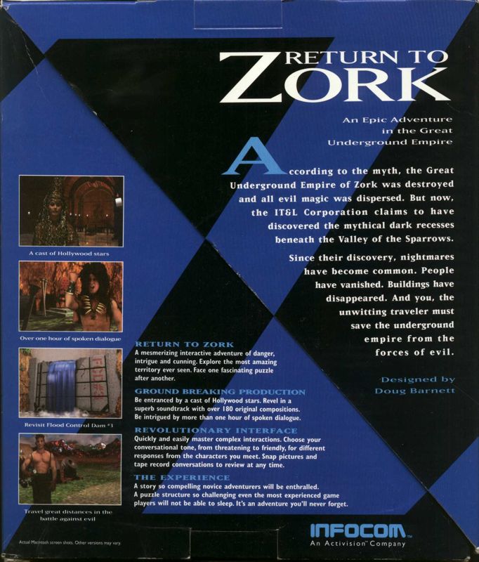 Back Cover for Return to Zork (DOS)