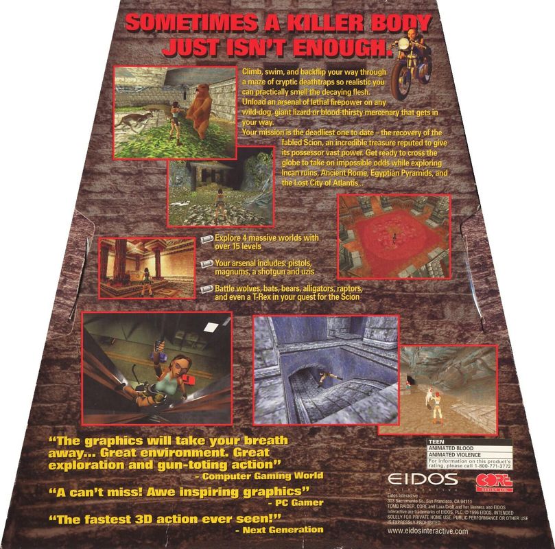 Back Cover for Tomb Raider (DOS)