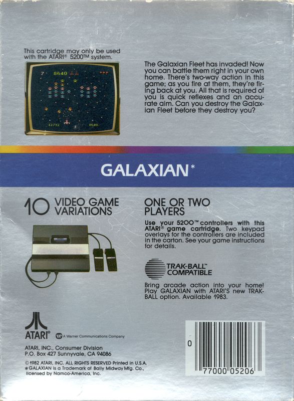 Back Cover for Galaxian (Atari 5200)